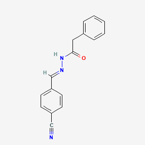 molecular formula C16H13N3O B11550772 N'-[(E)-(4-Cyanophenyl)methylidene]-2-phenylacetohydrazide 