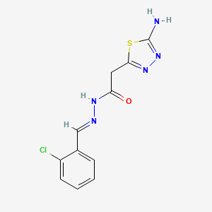 molecular formula C11H10ClN5OS B11550793 2-(5-amino-1,3,4-thiadiazol-2-yl)-N'-[(E)-(2-chlorophenyl)methylidene]acetohydrazide 