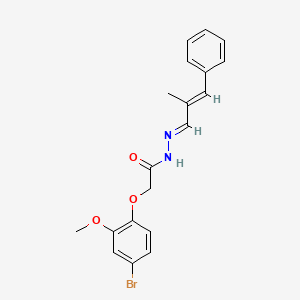 2-(4-bromo-2-methoxyphenoxy)-N'-[(1E,2E)-2-methyl-3-phenylprop-2-en-1-ylidene]acetohydrazide