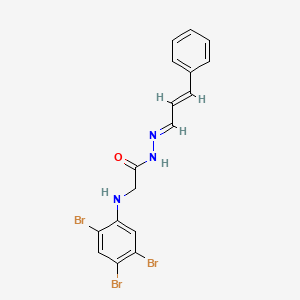 N'-[(1E,2E)-3-phenylprop-2-en-1-ylidene]-2-[(2,4,5-tribromophenyl)amino]acetohydrazide (non-preferred name)