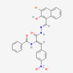 N-[(1Z)-3-{(2E)-2-[(3-bromo-2-hydroxynaphthalen-1-yl)methylidene]hydrazinyl}-1-(4-nitrophenyl)-3-oxoprop-1-en-2-yl]benzamide