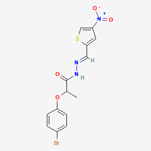 2-(4-bromophenoxy)-N'-[(E)-(4-nitrothiophen-2-yl)methylidene]propanehydrazide