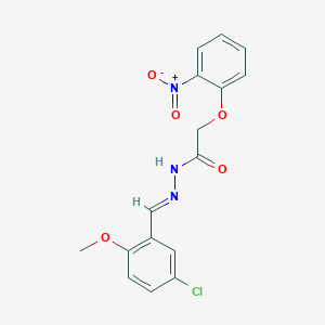 molecular formula C16H14ClN3O5 B11550882 N'-[(E)-(5-chloro-2-methoxyphenyl)methylidene]-2-(2-nitrophenoxy)acetohydrazide 