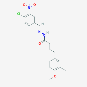 molecular formula C19H20ClN3O4 B11550899 N'-[(E)-(4-chloro-3-nitrophenyl)methylidene]-4-(4-methoxy-3-methylphenyl)butanehydrazide 