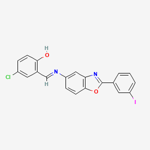 molecular formula C20H12ClIN2O2 B11550933 4-chloro-2-[(E)-{[2-(3-iodophenyl)-1,3-benzoxazol-5-yl]imino}methyl]phenol 