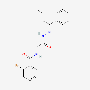 molecular formula C19H20BrN3O2 B11550943 2-Bromo-N-({N'-[(1E)-1-phenylbutylidene]hydrazinecarbonyl}methyl)benzamide 