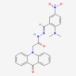 molecular formula C24H21N5O4 B11550958 N'-{(E)-[2-(dimethylamino)-5-nitrophenyl]methylidene}-2-(9-oxoacridin-10(9H)-yl)acetohydrazide 