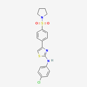 N-(4-chlorophenyl)-4-[4-(pyrrolidin-1-ylsulfonyl)phenyl]-1,3-thiazol-2-amine