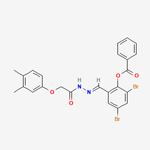 2,4-dibromo-6-[(E)-{2-[(3,4-dimethylphenoxy)acetyl]hydrazinylidene}methyl]phenyl benzoate