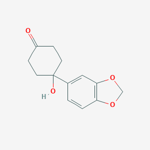 molecular formula C13H14O4 B115510 4-苯并[1,3]二氧杂环-5-基-4-羟基环己酮 CAS No. 150019-57-1