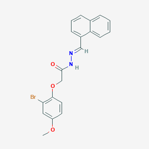 molecular formula C20H17BrN2O3 B11551028 2-(2-bromo-4-methoxyphenoxy)-N'-[(E)-naphthalen-1-ylmethylidene]acetohydrazide 