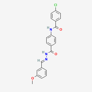 4-chloro-N-(4-{[(2E)-2-(3-methoxybenzylidene)hydrazinyl]carbonyl}phenyl)benzamide