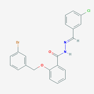 molecular formula C21H16BrClN2O2 B11551055 2-[(3-bromobenzyl)oxy]-N'-[(E)-(3-chlorophenyl)methylidene]benzohydrazide 