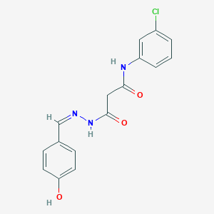 N-(3-chlorophenyl)-3-[(2Z)-2-(4-hydroxybenzylidene)hydrazinyl]-3-oxopropanamide