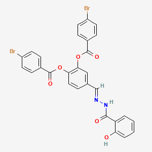 2-(4-Bromobenzoyloxy)-4-[(E)-{[(2-hydroxyphenyl)formamido]imino}methyl]phenyl 4-bromobenzoate