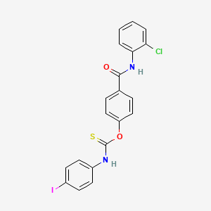 molecular formula C20H14ClIN2O2S B11551091 O-{4-[(2-chlorophenyl)carbamoyl]phenyl} (4-iodophenyl)carbamothioate 