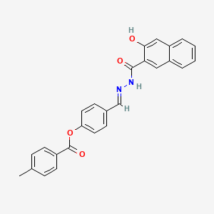 4-[(E)-{2-[(3-hydroxynaphthalen-2-yl)carbonyl]hydrazinylidene}methyl]phenyl 4-methylbenzoate