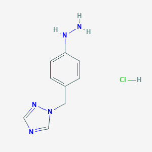 molecular formula C9H12ClN5 B115511 1-[(4-Hydrazinophenyl)methyl]-1H-1,2,4-triazole hydrochloride CAS No. 154748-67-1
