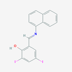 molecular formula C17H11I2NO B11551126 2,4-diiodo-6-[(E)-(naphthalen-1-ylimino)methyl]phenol CAS No. 5792-80-3