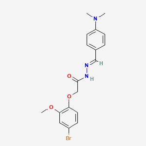 molecular formula C18H20BrN3O3 B11551133 2-(4-Bromo-2-methoxyphenoxy)-N'-[(E)-[4-(dimethylamino)phenyl]methylidene]acetohydrazide 