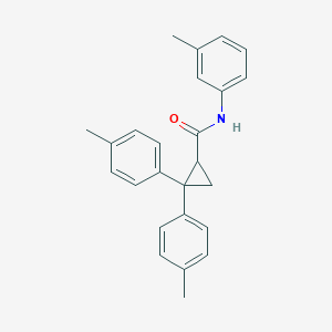 molecular formula C25H25NO B11551154 N-(3-methylphenyl)-2,2-bis(4-methylphenyl)cyclopropanecarboxamide 