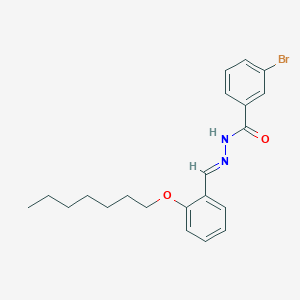 molecular formula C21H25BrN2O2 B11551172 3-Bromo-N'-[(E)-[2-(heptyloxy)phenyl]methylidene]benzohydrazide 