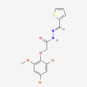 2-(2,4-dibromo-6-methoxyphenoxy)-N'-[(E)-thiophen-2-ylmethylidene]acetohydrazide