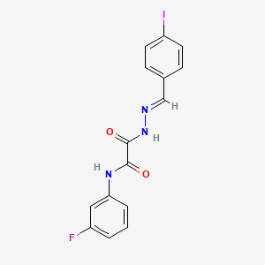 molecular formula C15H11FIN3O2 B11551209 N-(3-fluorophenyl)-2-[(2E)-2-(4-iodobenzylidene)hydrazinyl]-2-oxoacetamide 