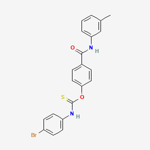 molecular formula C21H17BrN2O2S B11551256 O-{4-[(3-methylphenyl)carbamoyl]phenyl} (4-bromophenyl)carbamothioate 