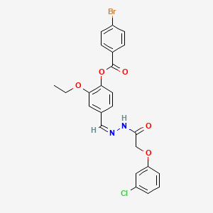 4-[(Z)-{2-[(3-chlorophenoxy)acetyl]hydrazinylidene}methyl]-2-ethoxyphenyl 4-bromobenzoate