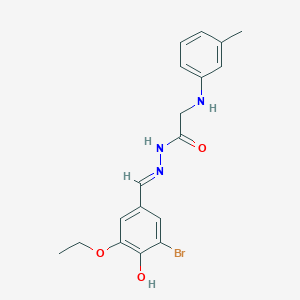 N'-[(E)-(3-Bromo-5-ethoxy-4-hydroxyphenyl)methylidene]-2-[(3-methylphenyl)amino]acetohydrazide