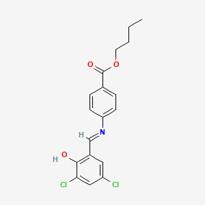 butyl 4-{[(E)-(3,5-dichloro-2-hydroxyphenyl)methylidene]amino}benzoate