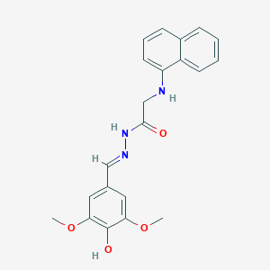 molecular formula C21H21N3O4 B11551317 N'-[(E)-(4-hydroxy-3,5-dimethoxyphenyl)methylidene]-2-(naphthalen-1-ylamino)acetohydrazide (non-preferred name) 