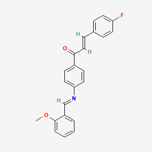 (2E)-3-(4-fluorophenyl)-1-(4-{[(E)-(2-methoxyphenyl)methylidene]amino}phenyl)prop-2-en-1-one