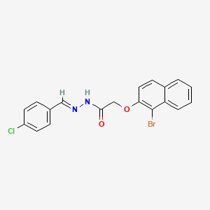 2-[(1-bromonaphthalen-2-yl)oxy]-N'-[(E)-(4-chlorophenyl)methylidene]acetohydrazide