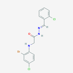 2-[(2-Bromo-4-chlorophenyl)amino]-N'-[(E)-(2-chlorophenyl)methylidene]acetohydrazide