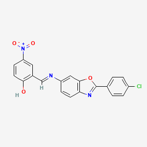 2-({[2-(4-Chlorophenyl)-1,3-benzoxazol-6-yl]imino}methyl)-4-nitrophenol