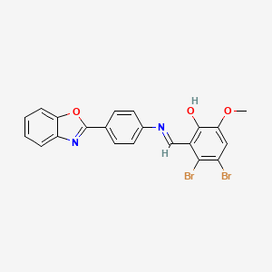 2-[(E)-{[4-(1,3-benzoxazol-2-yl)phenyl]imino}methyl]-3,4-dibromo-6-methoxyphenol