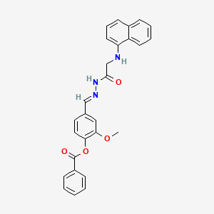 2-Methoxy-4-[(E)-({2-[(naphthalen-1-YL)amino]acetamido}imino)methyl]phenyl benzoate