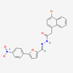 2-(4-Bromonaphthalen-1-YL)-N'-[(E)-[5-(4-nitrophenyl)furan-2-YL]methylidene]acetohydrazide