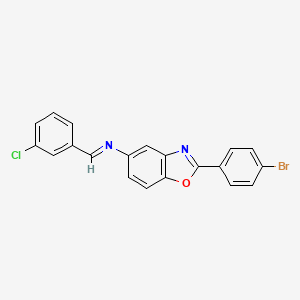 2-(4-bromophenyl)-N-[(E)-(3-chlorophenyl)methylidene]-1,3-benzoxazol-5-amine