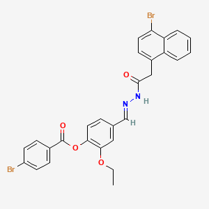 4-[(E)-{2-[(4-bromonaphthalen-1-yl)acetyl]hydrazinylidene}methyl]-2-ethoxyphenyl 4-bromobenzoate