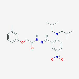 N'-[(E)-{2-[bis(2-methylpropyl)amino]-5-nitrophenyl}methylidene]-2-(3-methylphenoxy)acetohydrazide