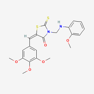 (5E)-3-{[(2-methoxyphenyl)amino]methyl}-2-thioxo-5-(3,4,5-trimethoxybenzylidene)-1,3-thiazolidin-4-one