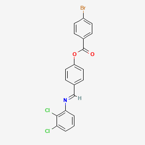 molecular formula C20H12BrCl2NO2 B11551455 4-{(E)-[(2,3-dichlorophenyl)imino]methyl}phenyl 4-bromobenzoate 