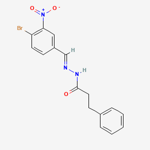 molecular formula C16H14BrN3O3 B11551460 N'-[(E)-(4-bromo-3-nitrophenyl)methylidene]-3-phenylpropanehydrazide 