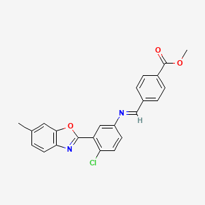 methyl 4-[(E)-{[4-chloro-3-(6-methyl-1,3-benzoxazol-2-yl)phenyl]imino}methyl]benzoate