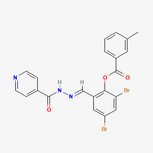 2,4-dibromo-6-{(E)-[2-(pyridin-4-ylcarbonyl)hydrazinylidene]methyl}phenyl 3-methylbenzoate