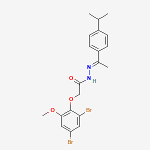 molecular formula C20H22Br2N2O3 B11551493 2-(2,4-Dibromo-6-methoxyphenoxy)-N'-[(1E)-1-[4-(propan-2-YL)phenyl]ethylidene]acetohydrazide 