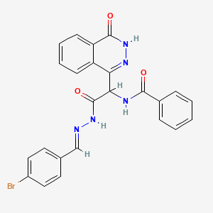 N-{2-[(2E)-2-(4-bromobenzylidene)hydrazinyl]-2-oxo-1-(4-oxo-3,4-dihydrophthalazin-1-yl)ethyl}benzamide